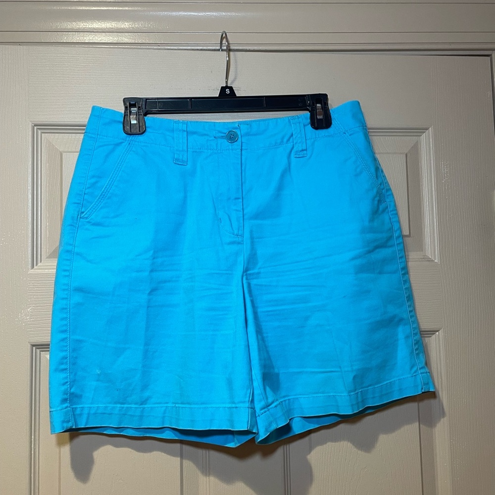 Talbots Stretch Women’s Bright Blue High Waist 96%Cotton/4% Lycra Shorts, Size 8